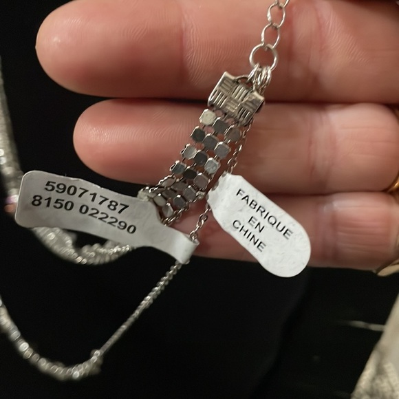 Free People 3-strand pink crystal, flower, mesh charm necklace! NWT. - Picture 4 of 8